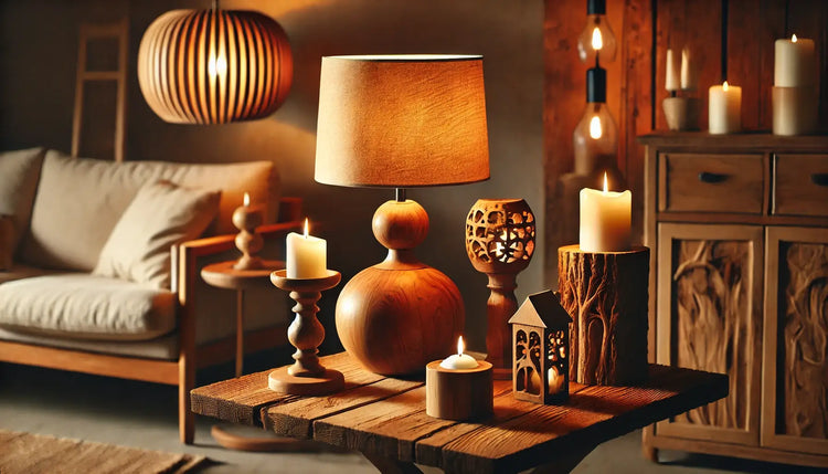 Luminaires & photophores en bois